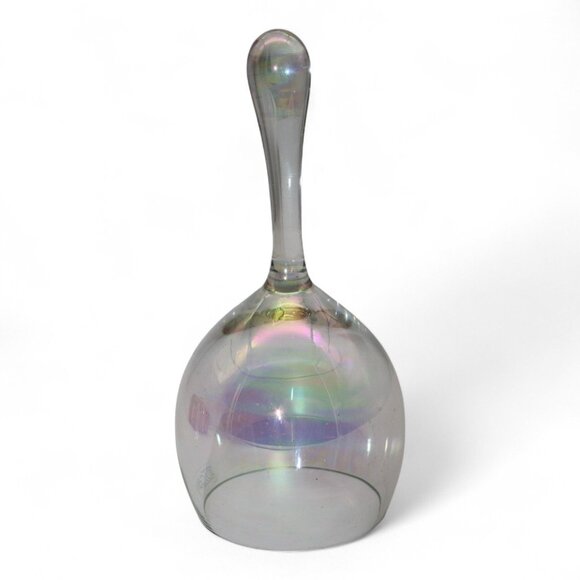 Handmade Iridescent Glass Bell By Loscany Vintage Made In Bulgaria - Picture 4 of 6